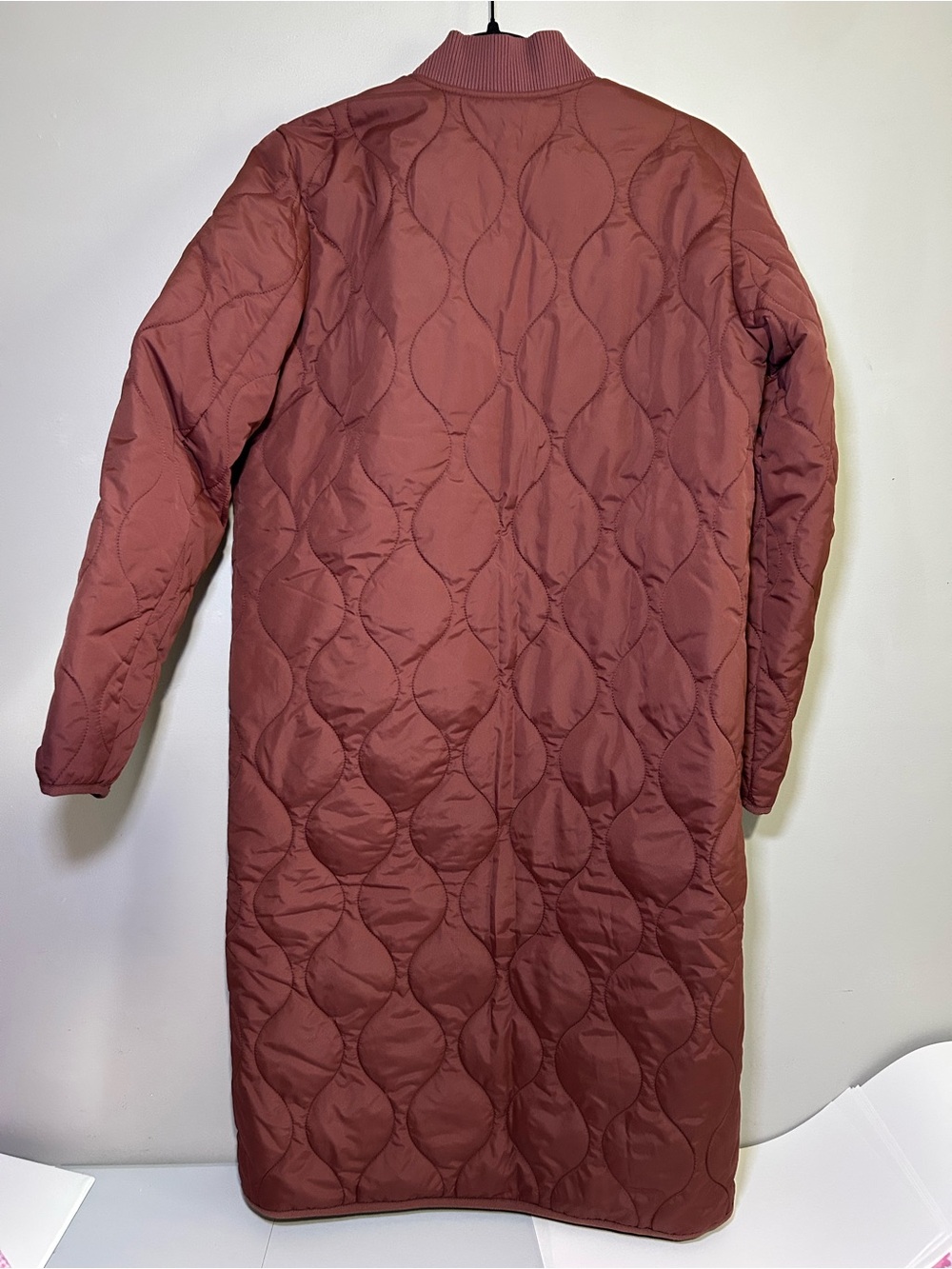 Quince Featherless Quilted Puffer Long Coat Redwood Brown S NWT - Picture 3 of 5